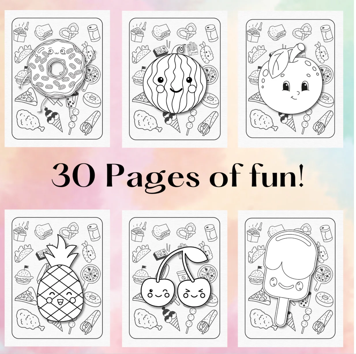 Cute Kawaii Food Coloring Book For Kids Teens Adults Coloring Pages F Enchent Designs Cute Kawaii Food Coloring Book For Kids Teens Adults Coloring Pages F Enchent Designs