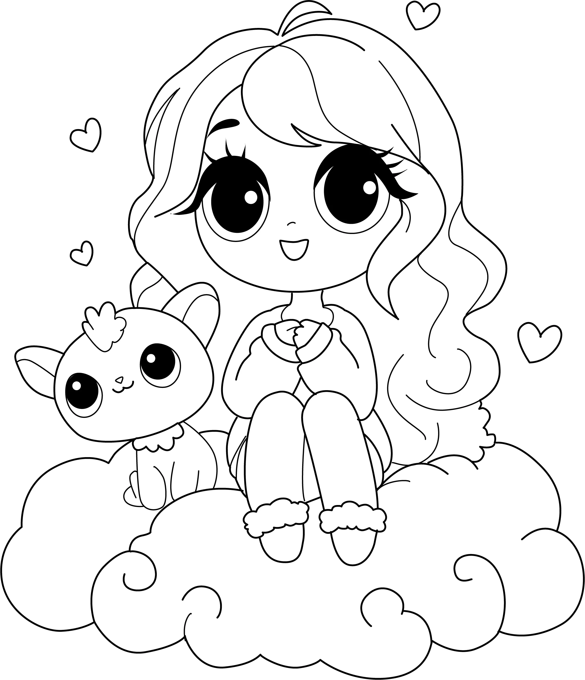 Cute Little Girl Coloring Page Cute Little Girl Coloring Page