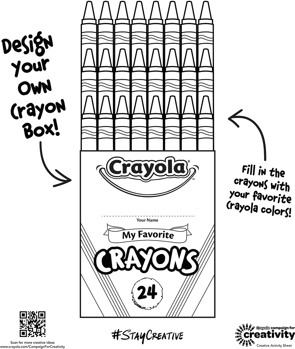 Design Your Own Crayola Coloring Box Printable Activity Sheet