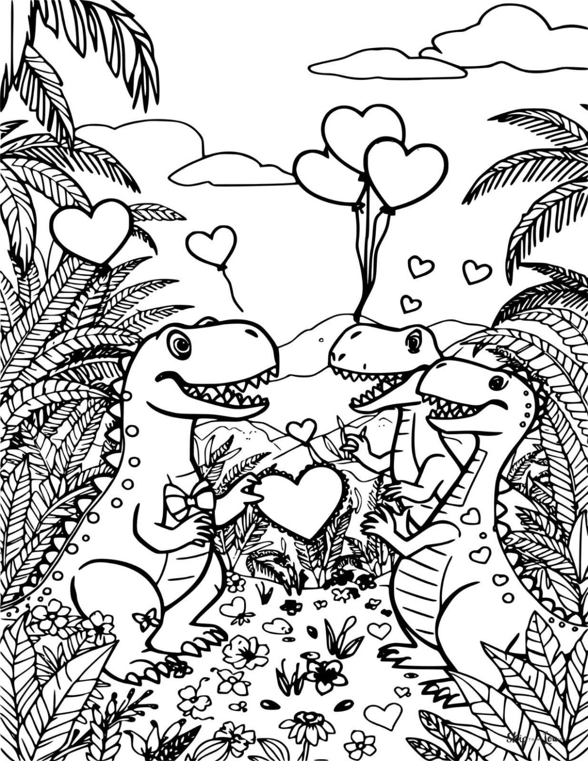 Dinosaur Valentines Coloring Pages Skip To My Lou