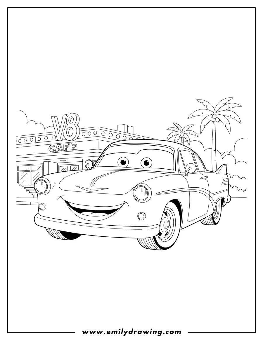 Disney Cars Coloring Pages Emily Drawing Disney Cars Coloring Pages Emily Drawing