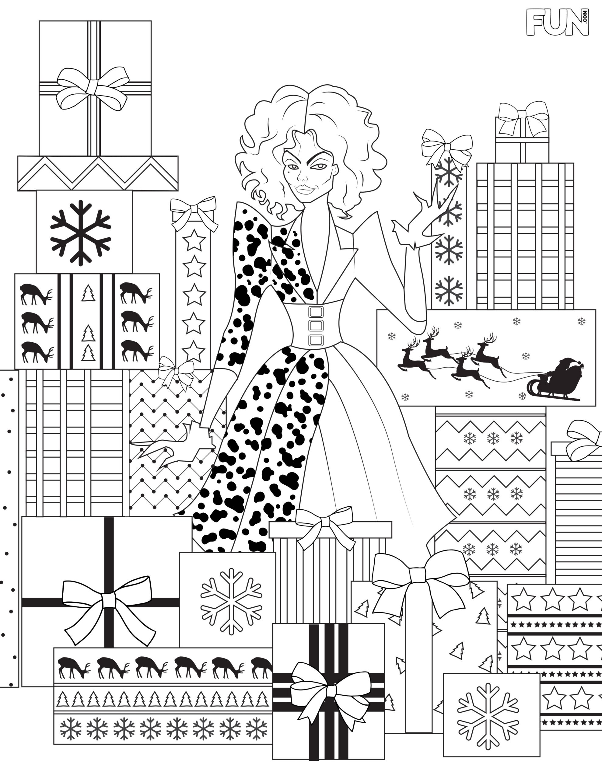 Disney Villains Christmas Coloring Pages Printables FUN Blog