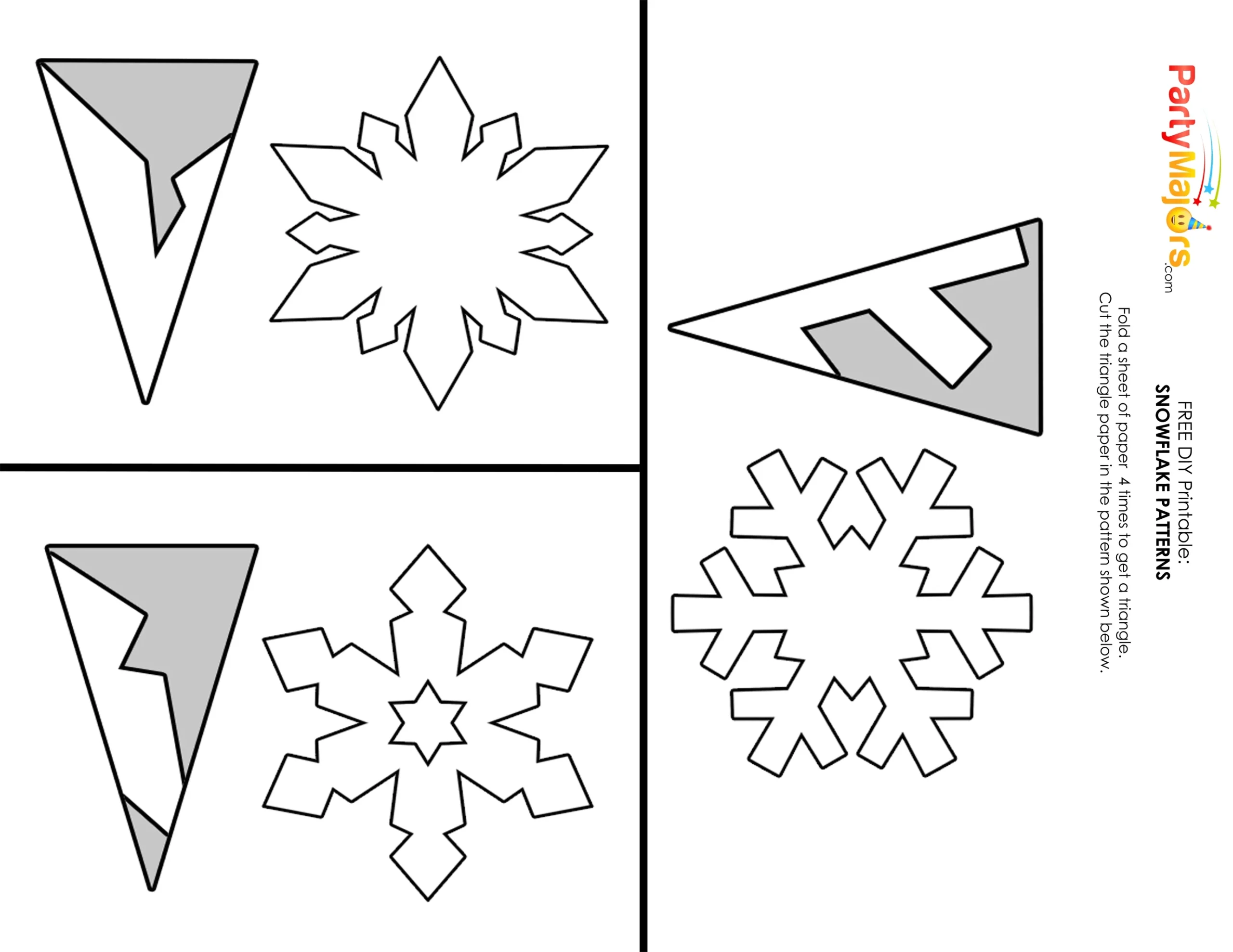 DIY Paper Snowflakes Template Easy Cut Out Decorations DIY Paper Snowflakes Template Easy Cut Out Decorations