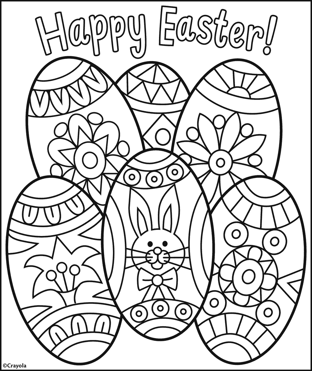 Easter Eggs Printable Coloring Page For Kids