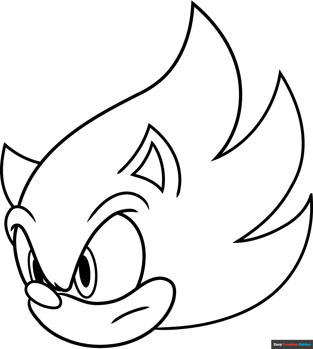 Easy Sonic Face Coloring Page Easy Drawing Guides Easy Sonic Face Coloring Page Easy Drawing Guides