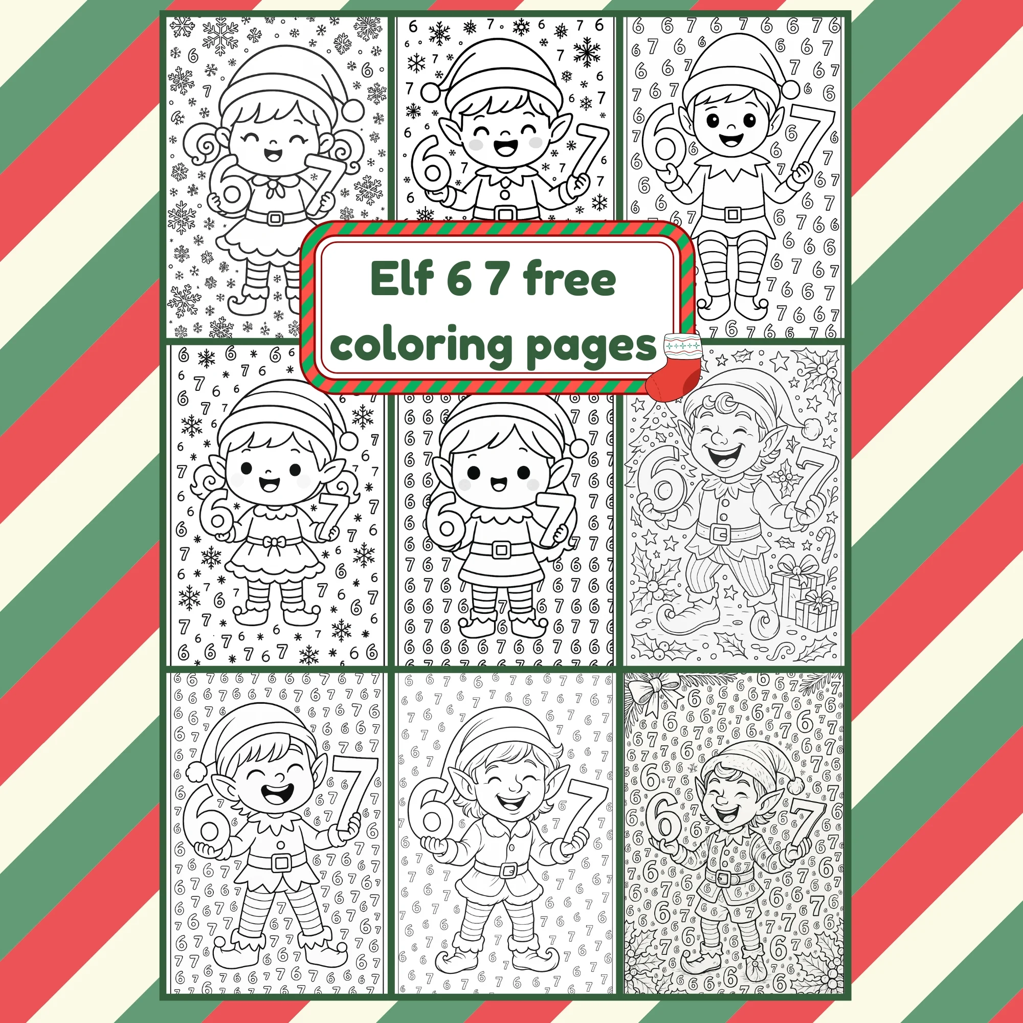 Elf 6 7 Free Coloring Pages A Sparkle Of Genius