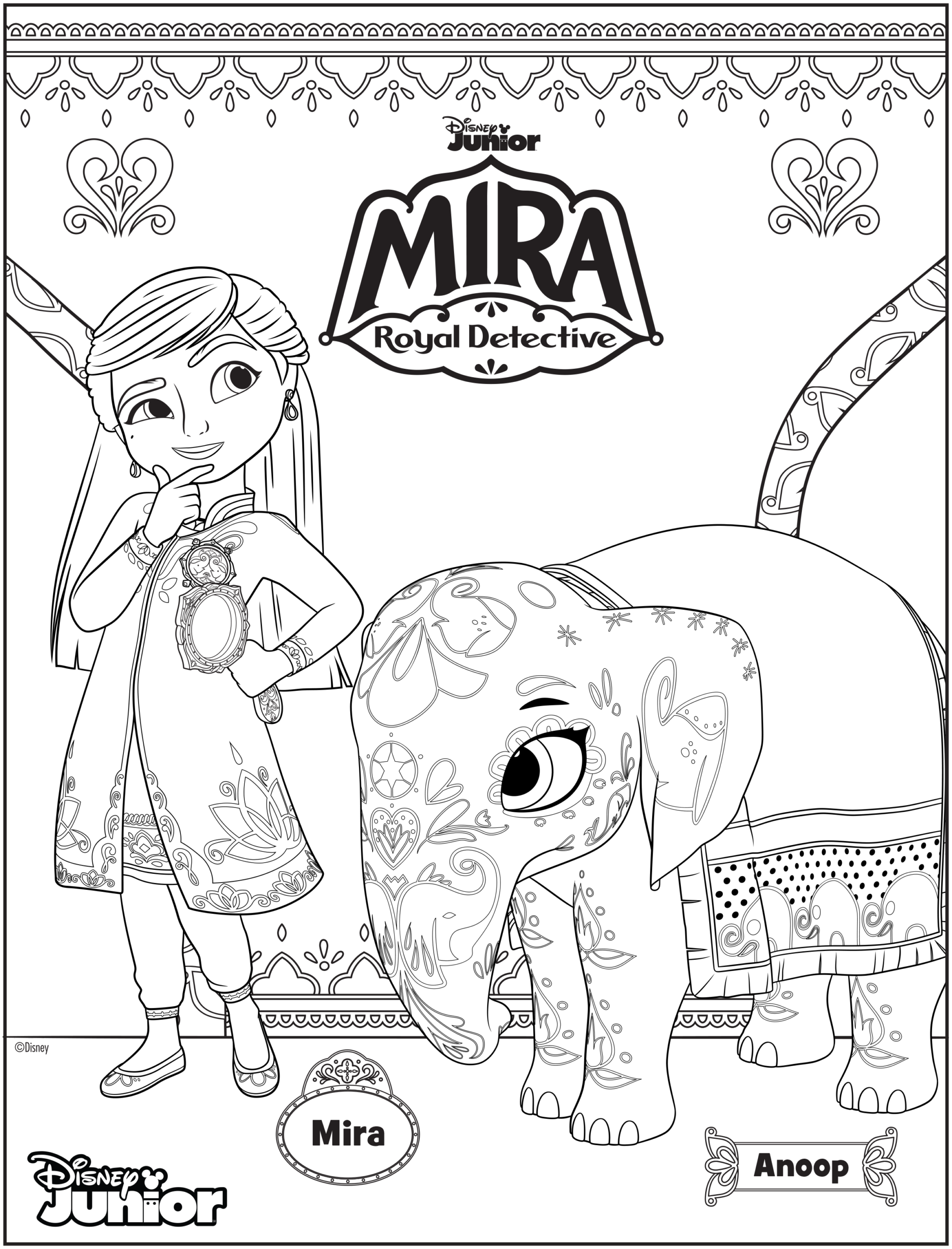Enjoy These Three Mira Royal Detective Coloring Sheets Disney News