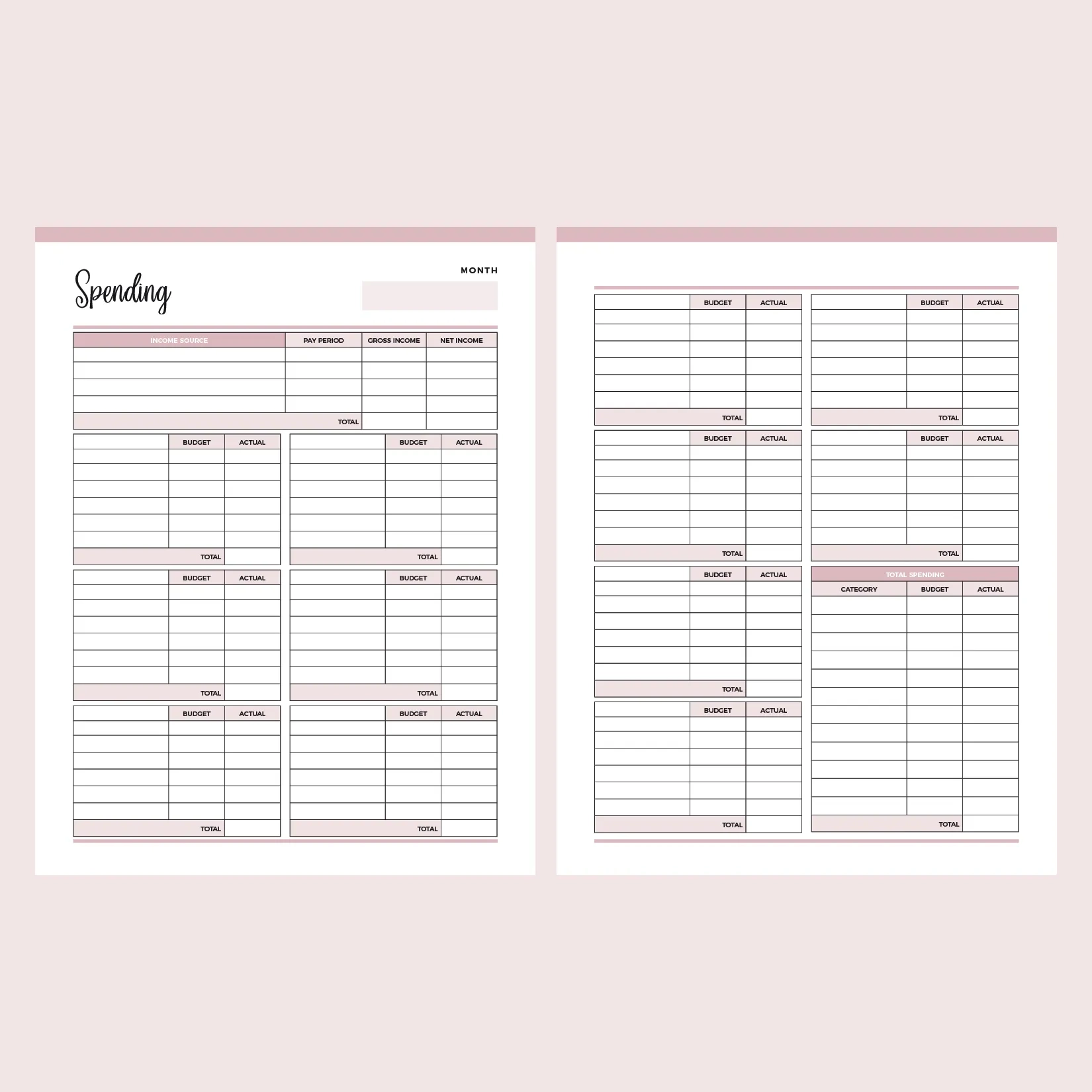 Expense Tracking Template Printable Instant Download PDF Plan Print Land