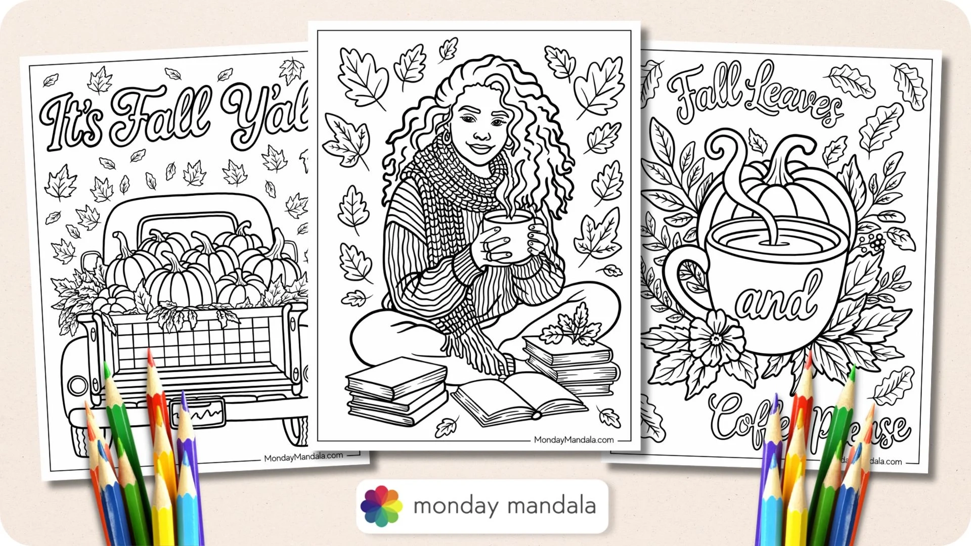 Fall Coloring Pages For Adults Free PDF Printables 