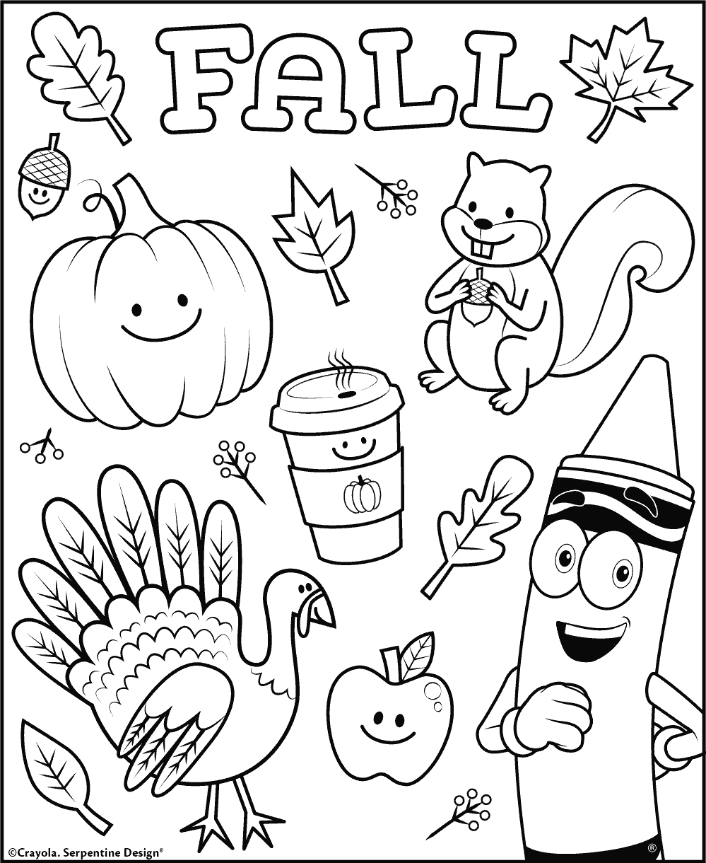Fall Colouring Page Printable Colouring Pages
