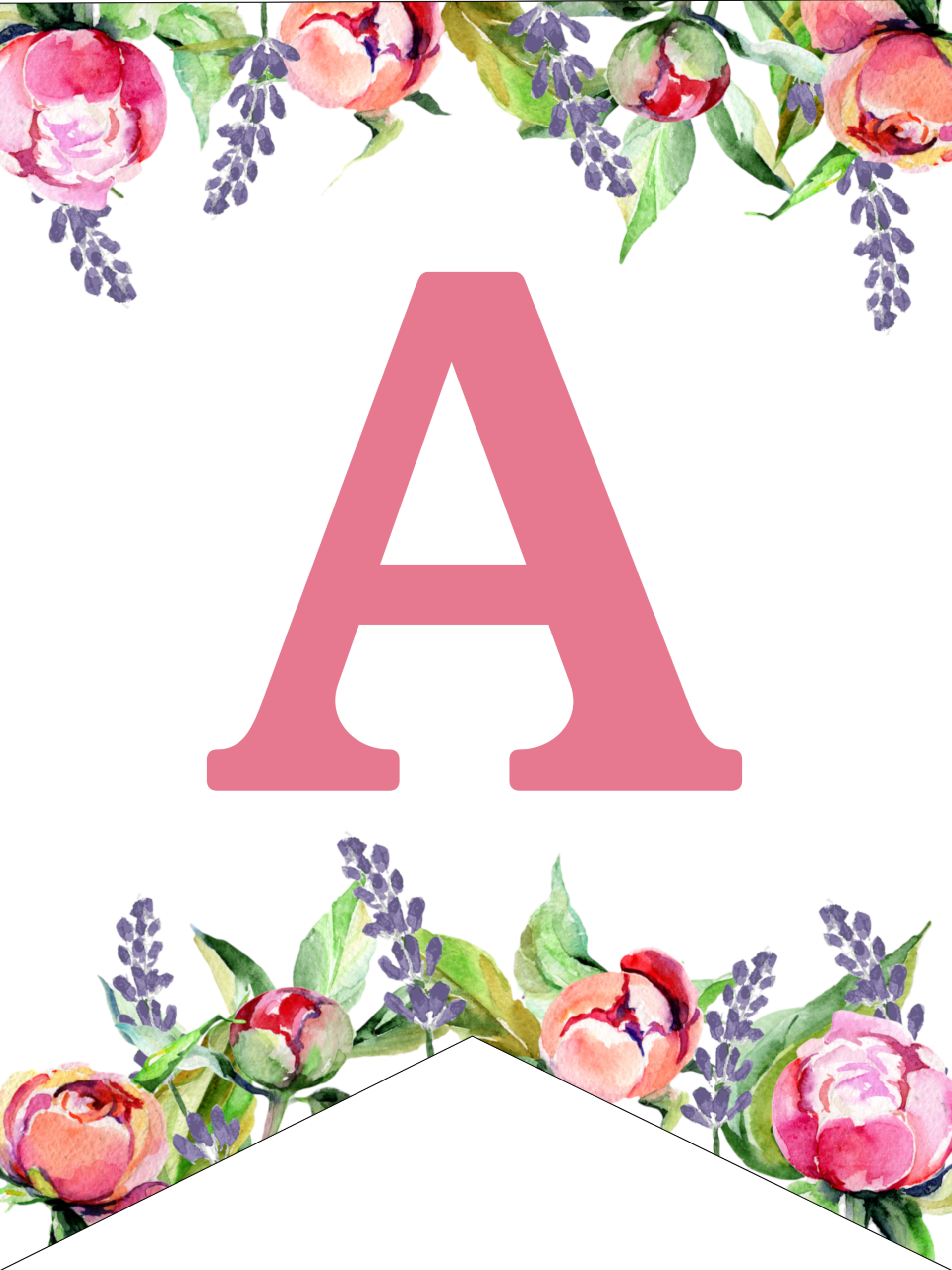 Floral Free Printable Alphabet Letters Banner Paper Trail Design
