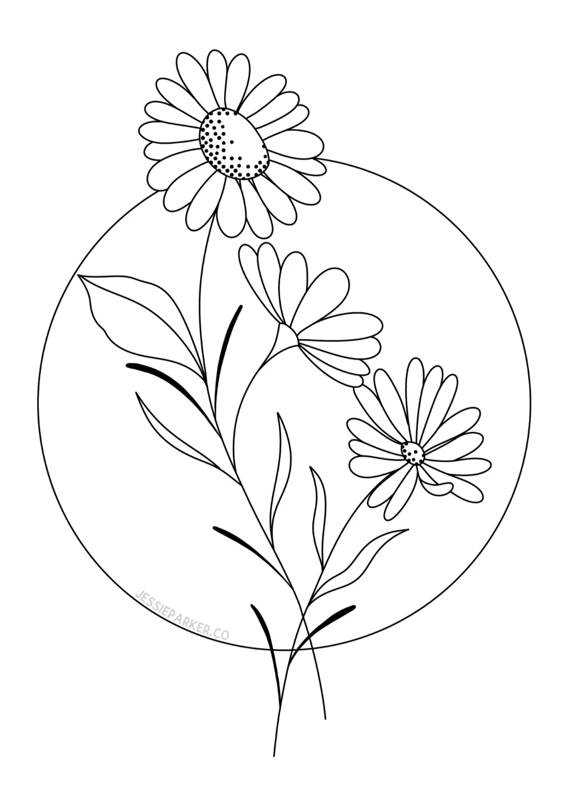 Flower Colouring Pages Free Printables Jessie Parker