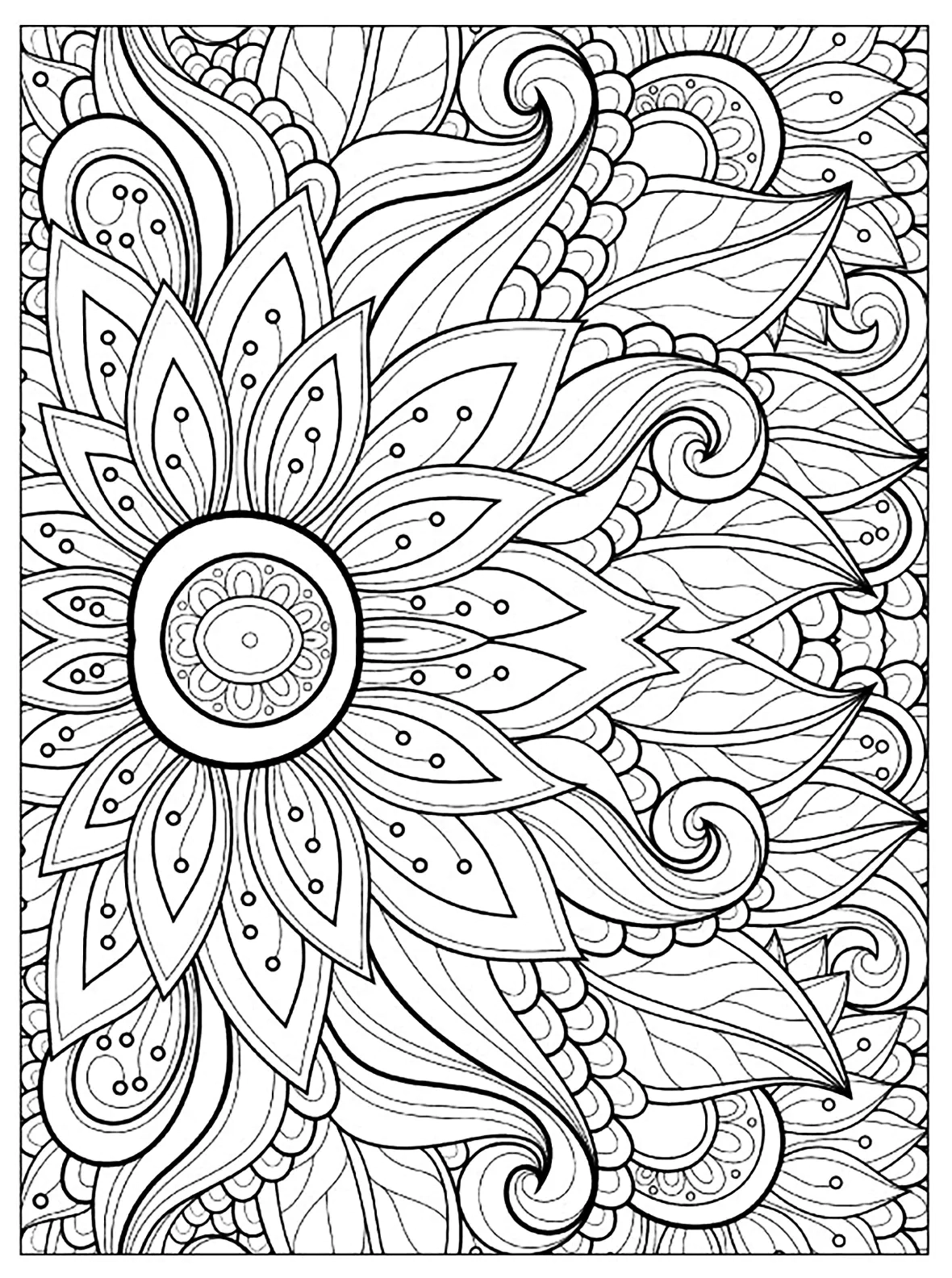 Flower With Multiple Petals Flower Coloring Pages For Kids Flower With Multiple Petals Flower Coloring Pages For Kids