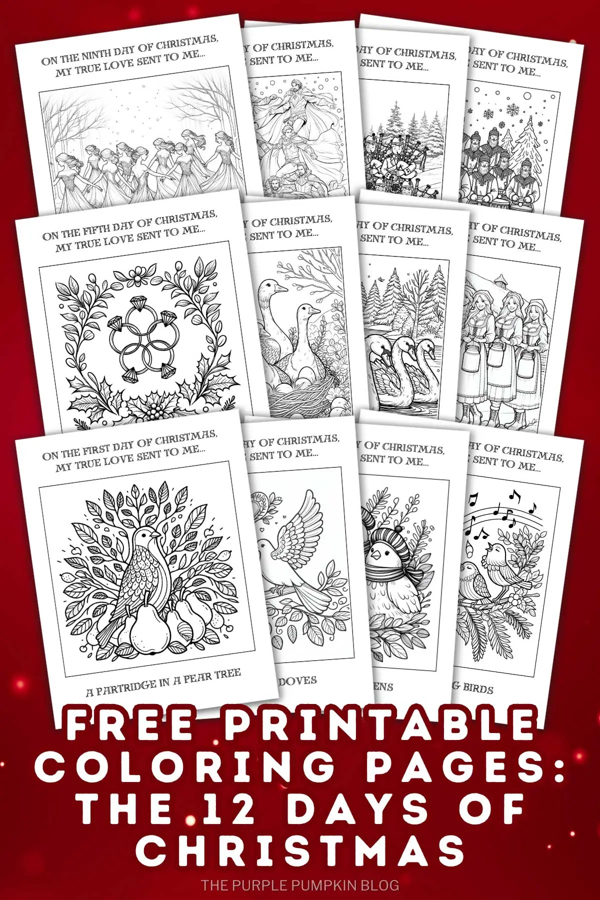 Free 12 Days Of Christmas Coloring Pages Printable