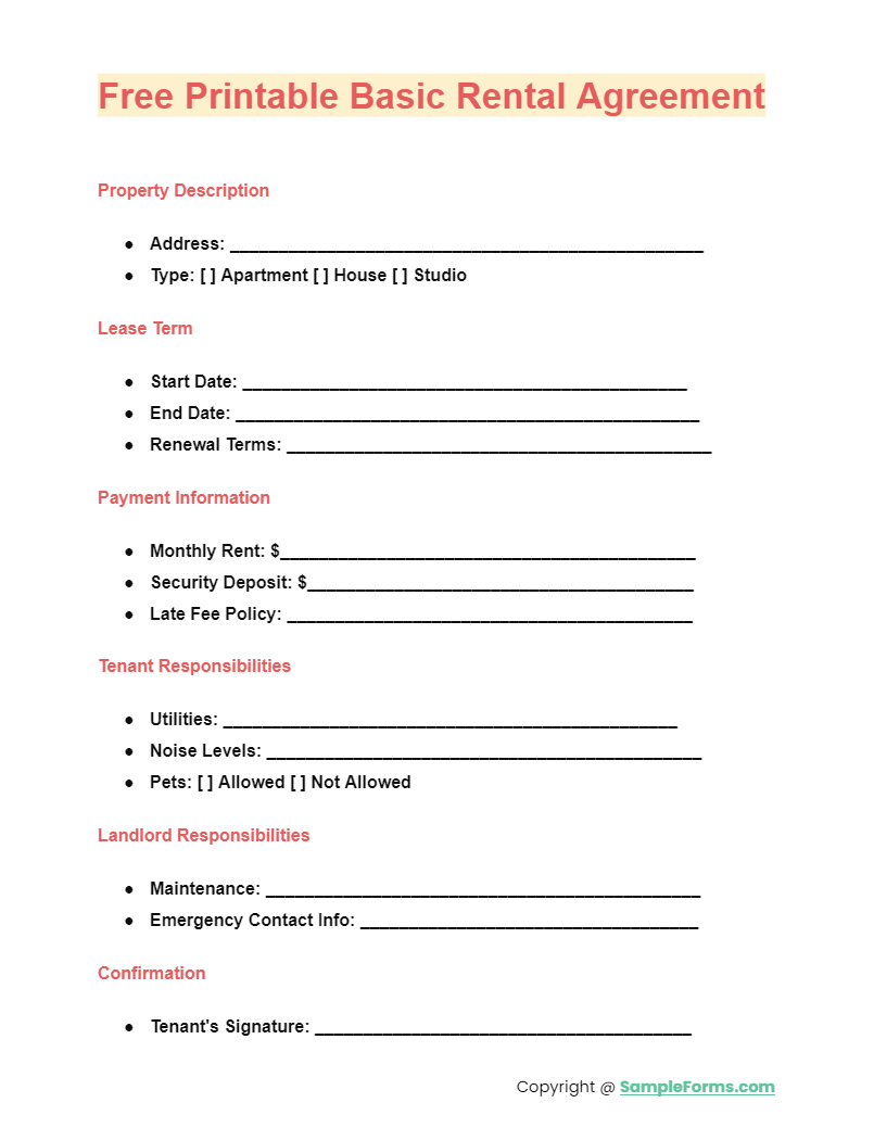 FREE 12 Rent Lease Agreement Samples PDF MS Word Gpoogle Docs