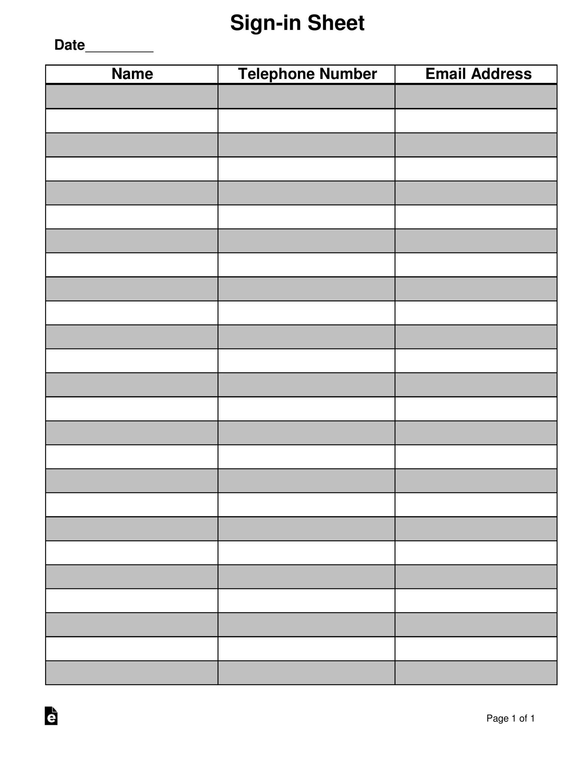 Free Attendance Guest Sign in Sheet Template PDF Word EForms Free Attendance Guest Sign in Sheet Template PDF Word EForms