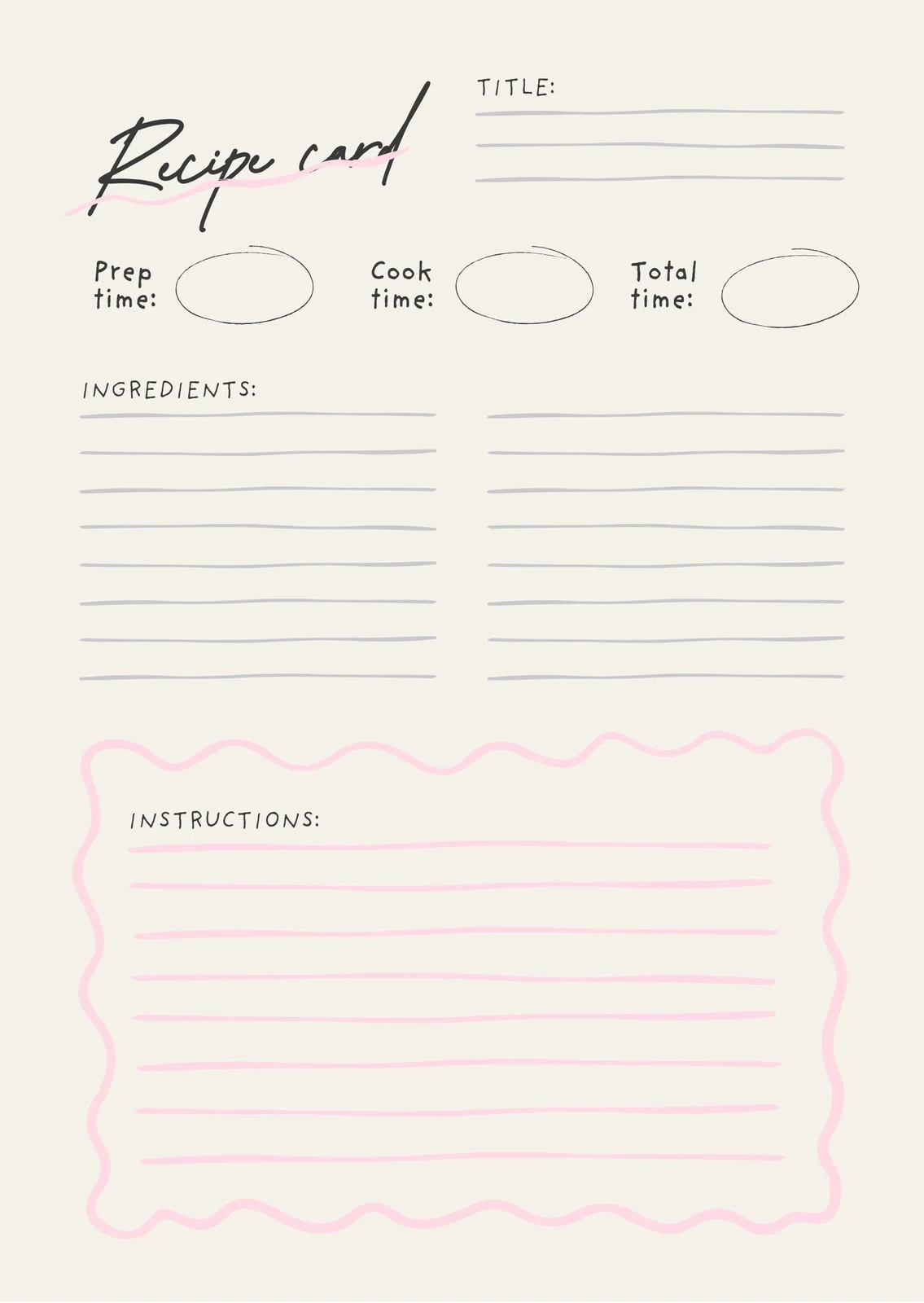 Free Custom Printable Recipe Card Templates Online Canva