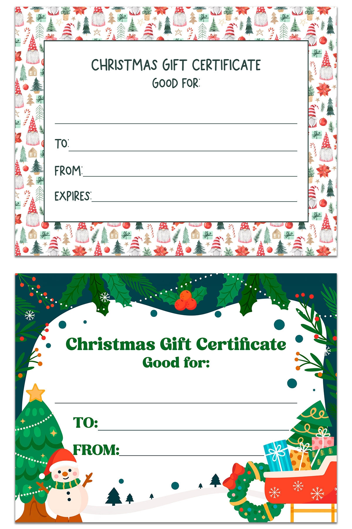 Free Customizable Printable Christmas Certificates For Gifts