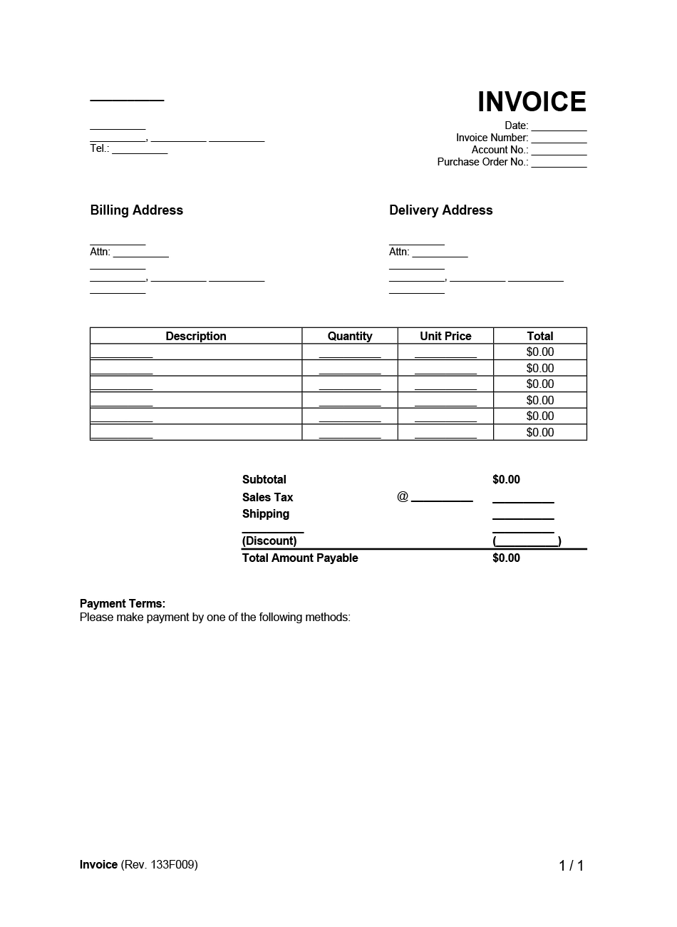 Free Invoice Templates PDF Word Free Invoice Templates PDF Word