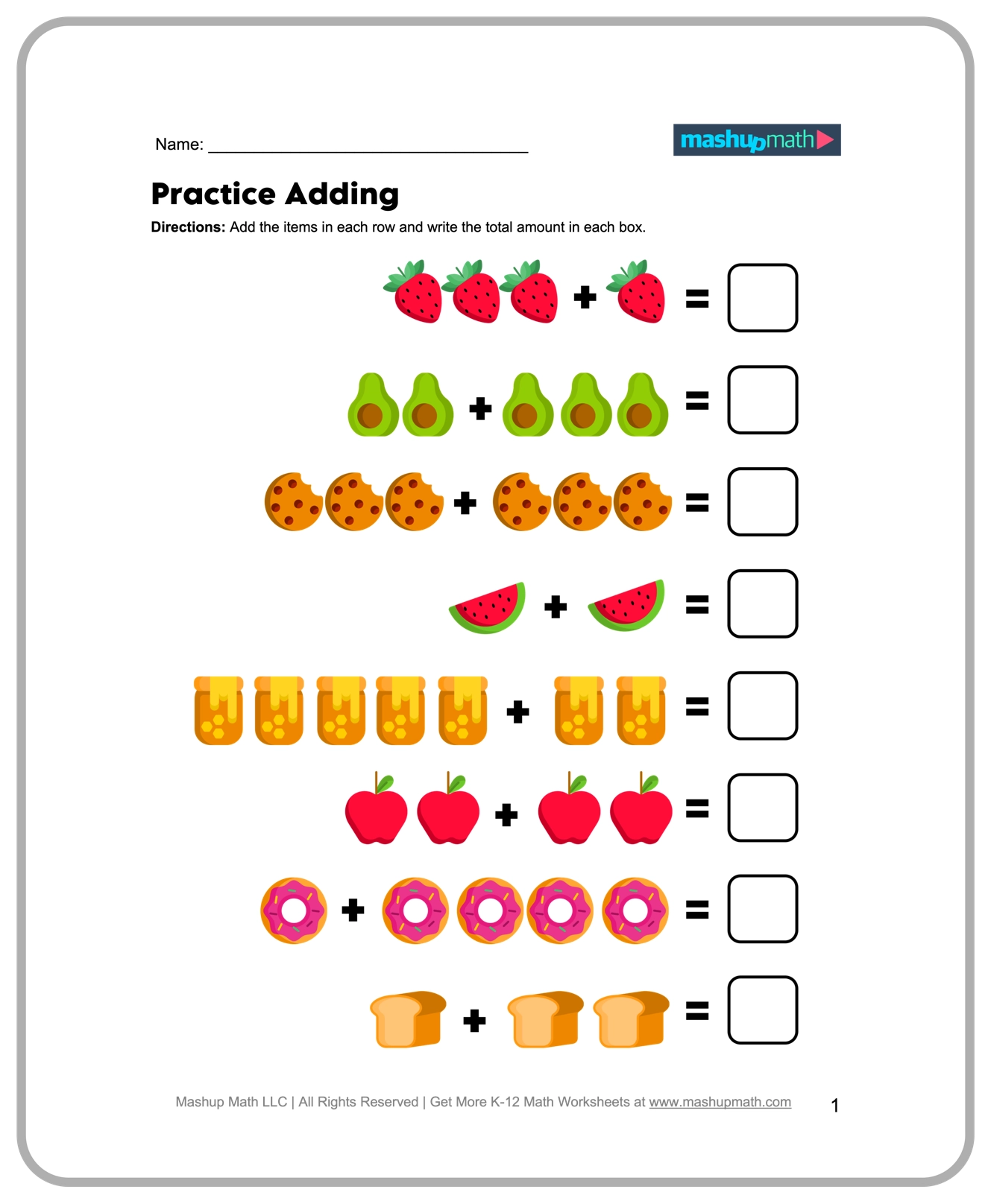 Free Kindergarten Math Worksheets Printable Mashup Math