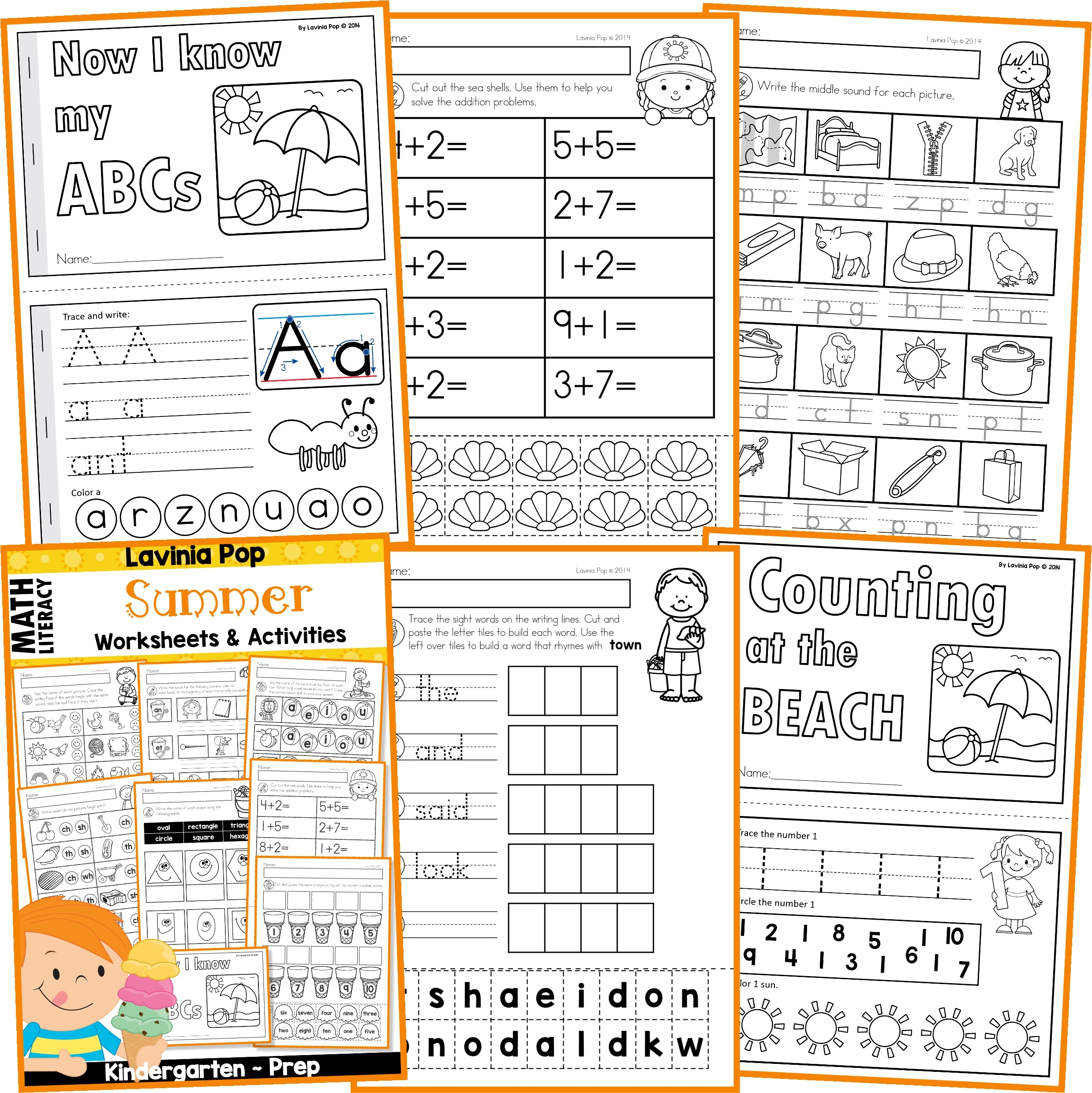 FREE Kindergarten Summer Review Worksheets And Activities No Prep In My World FREE Kindergarten Summer Review Worksheets And Activities No Prep In My World