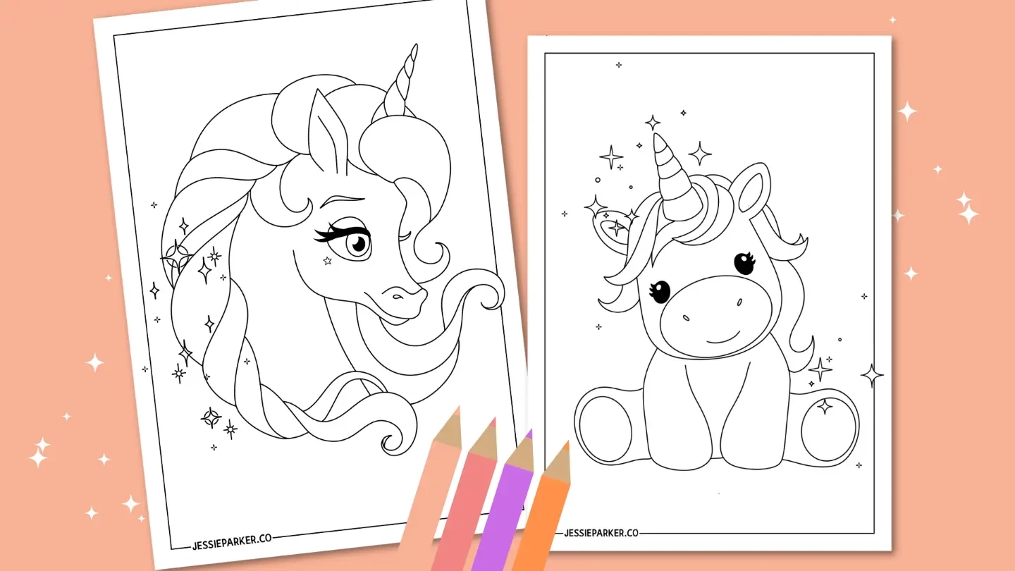 Free Magical Unicorn Colouring Pages PDF Printable Jessie Parker Free Magical Unicorn Colouring Pages PDF Printable Jessie Parker
