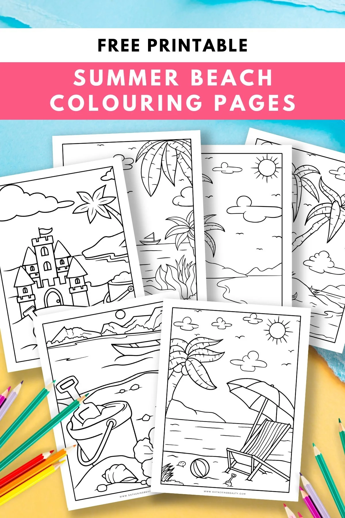 Free Printable Beach Colouring Pages For Summer Gathering Beauty
