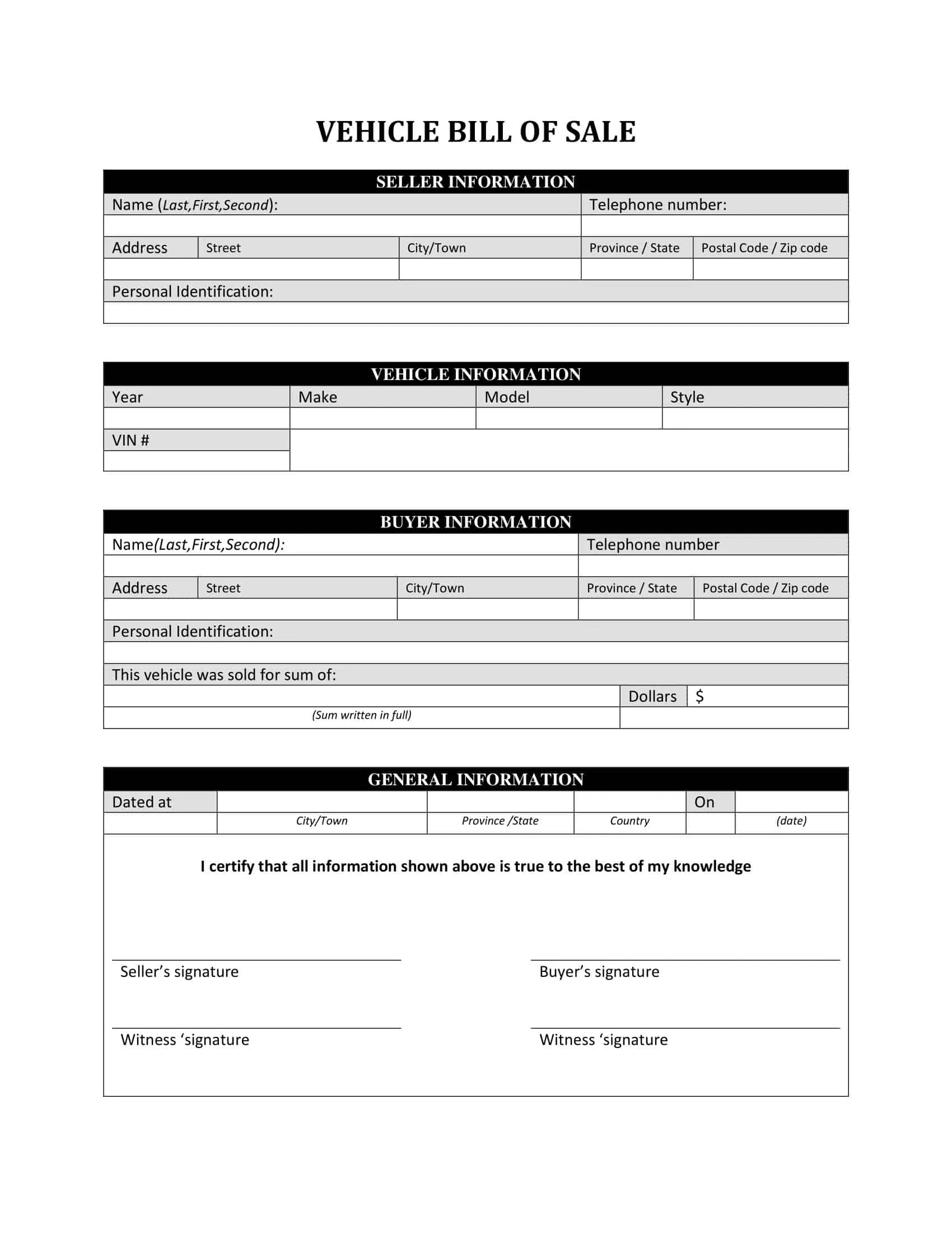 Free Printable Bill Of Sale Templates Word PDF Simple Free Printable Bill Of Sale Templates Word PDF Simple