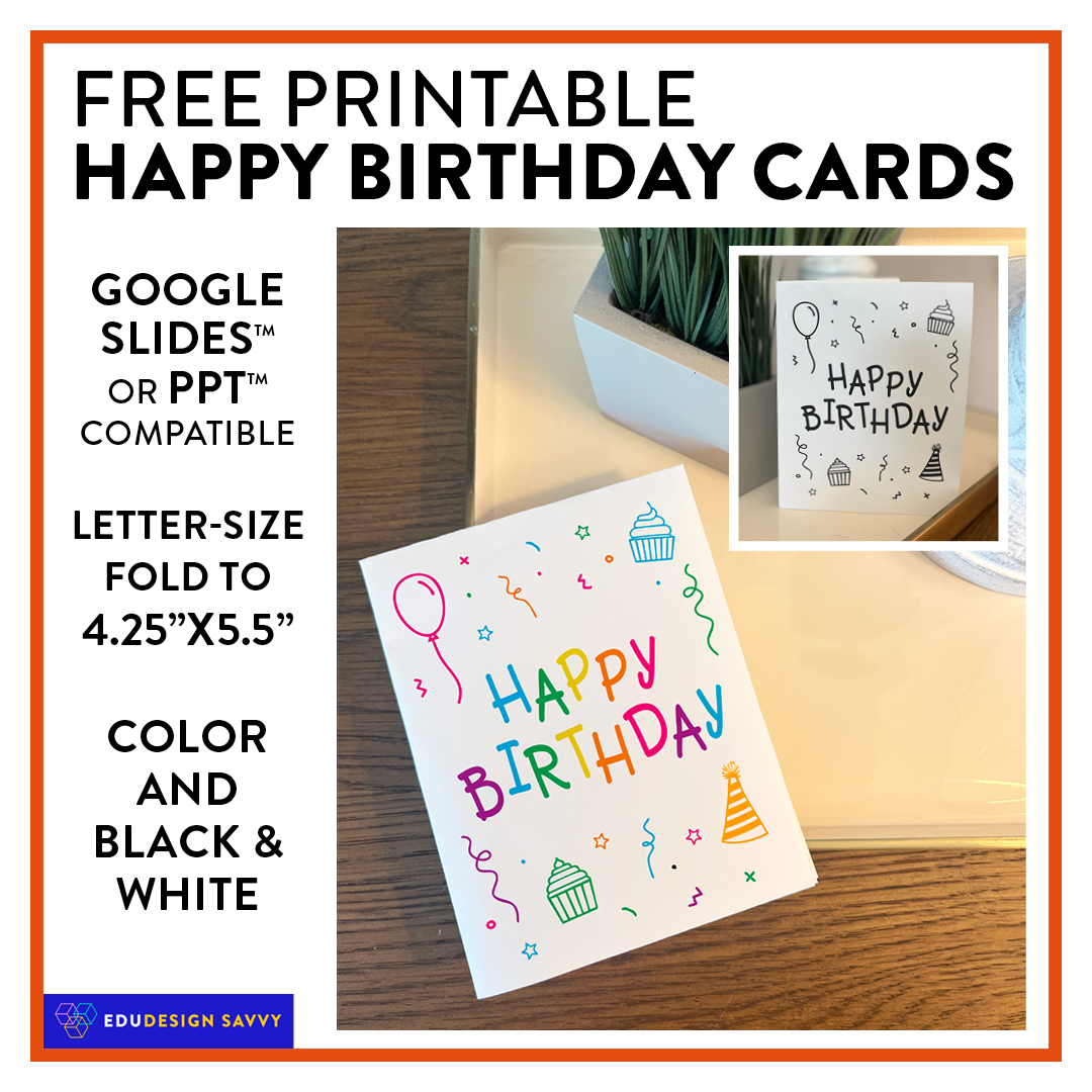 Free Printable Birthday Card Template Instant Download Color B W Made By Teachers Free Printable Birthday Card Template Instant Download Color B W Made By Teachers