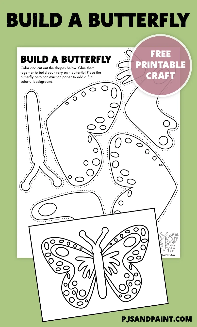 Free Printable Build A Butterfly Craft Pjs And Paint