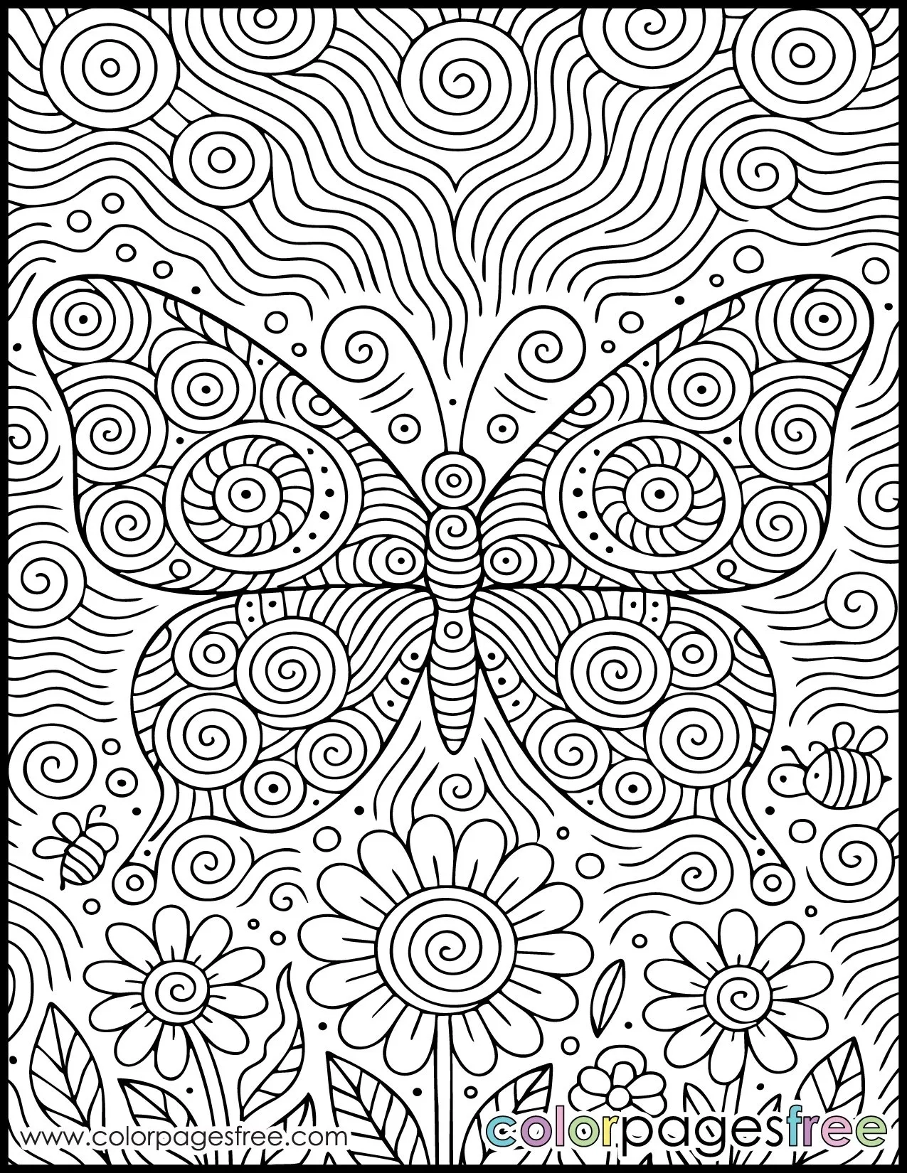 Free Printable Butterfly Coloring Page Colorpagesfree
