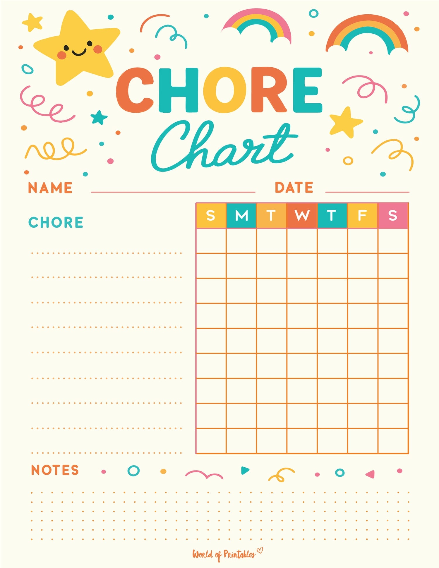 Free Printable Chore Charts For Kids Over 30 Fun Designs World Of Printables Free Printable Chore Charts For Kids Over 30 Fun Designs World Of Printables