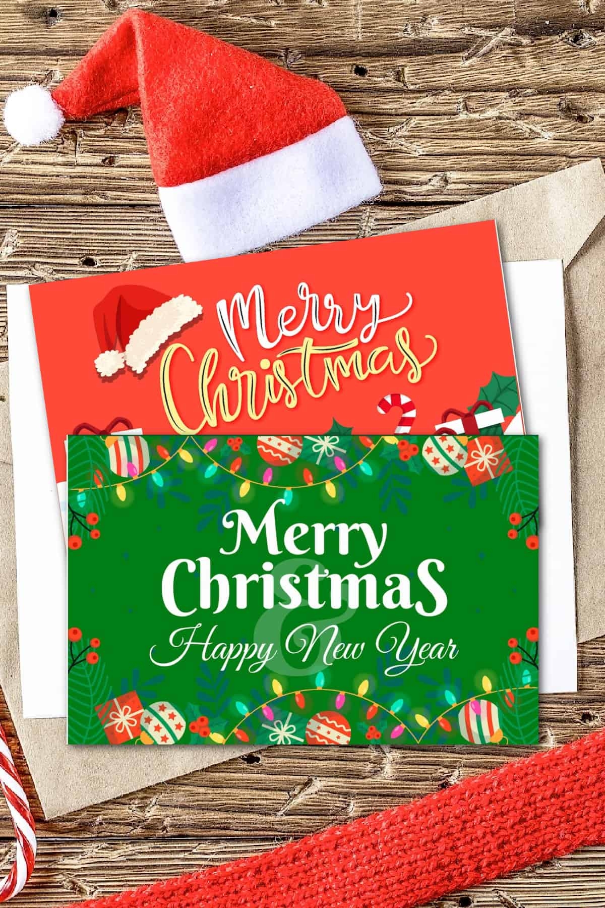 FREE Printable Christmas Cards Made With HAPPY