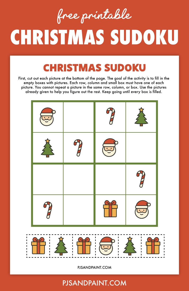 Free Printable Christmas Sudoku Puzzle Pjs And Paint Free Printable Christmas Sudoku Puzzle Pjs And Paint