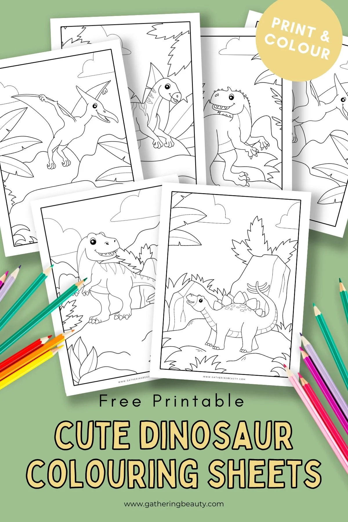 Free Printable Dinosaur Colouring Pages Gathering Beauty