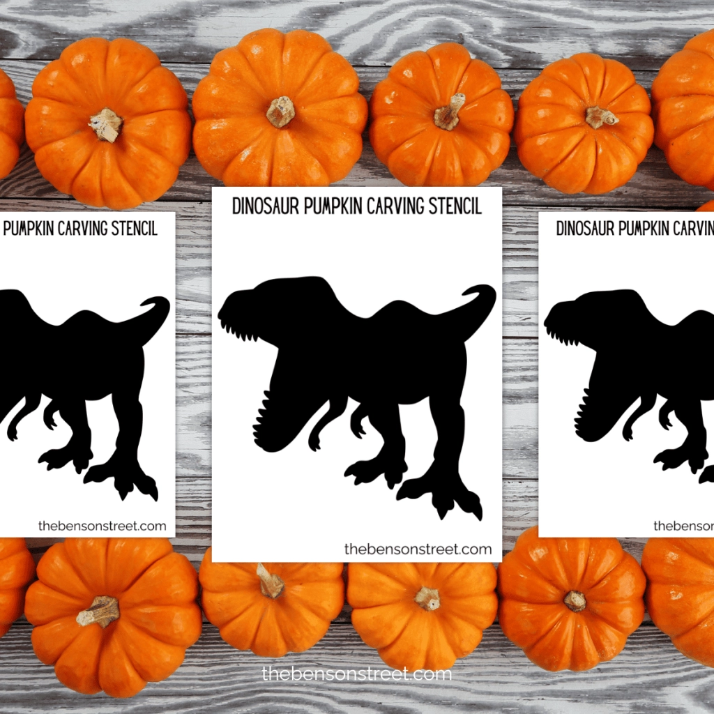 Free Printable Dinosaur Pumpkin Stencil For Easy Carving The Benson Street