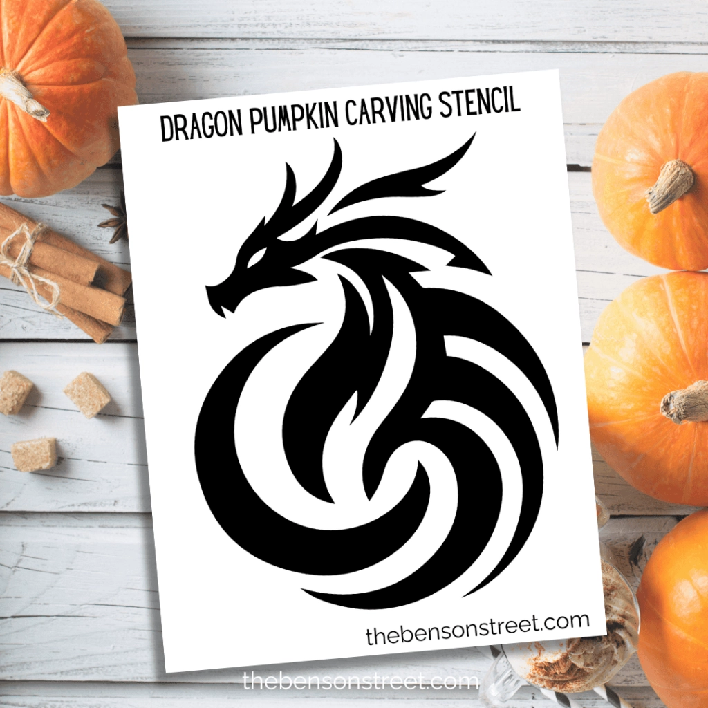 Free Printable Dragon Pumpkin Stencil For Carving The Benson Street Free Printable Dragon Pumpkin Stencil For Carving The Benson Street
