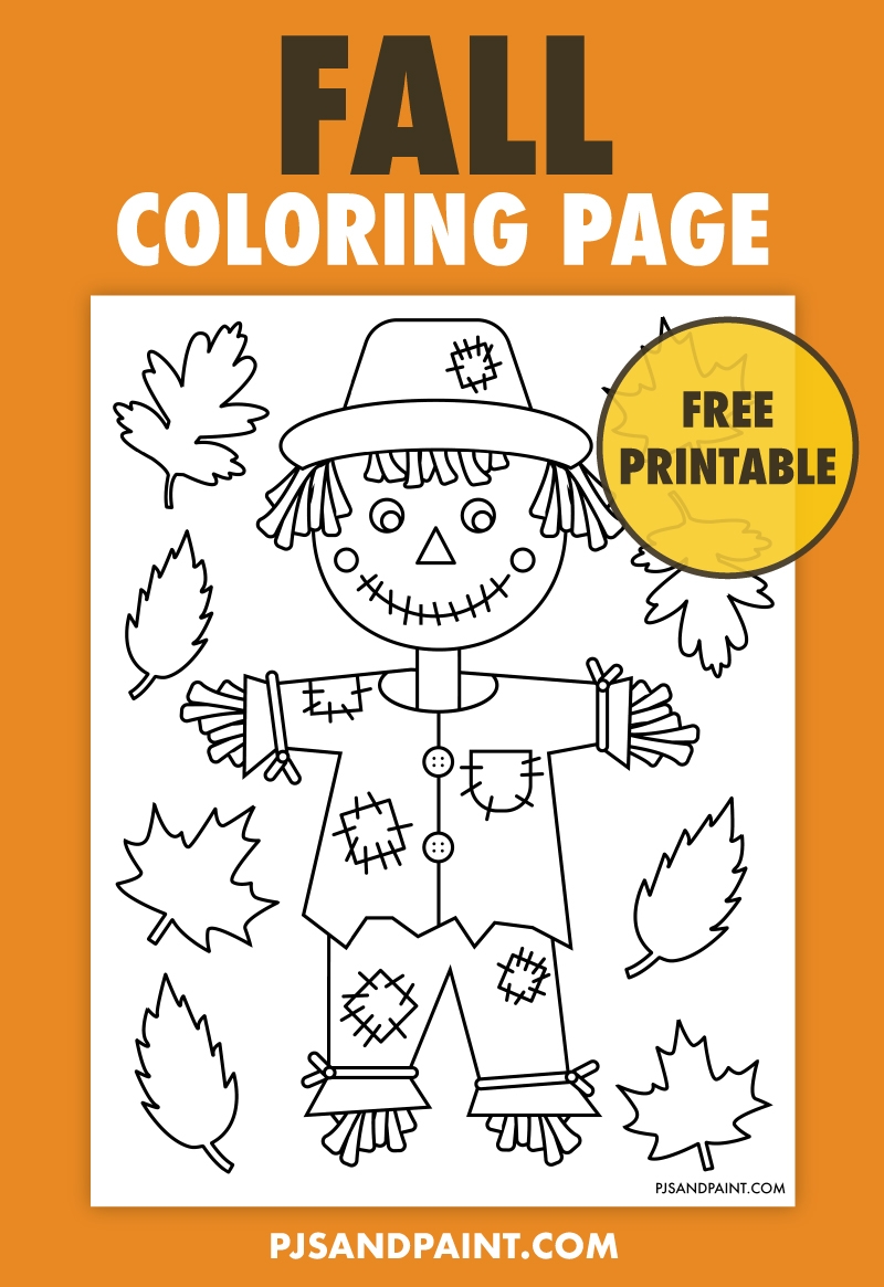 Free Printable Fall Coloring Page Pjs And Paint