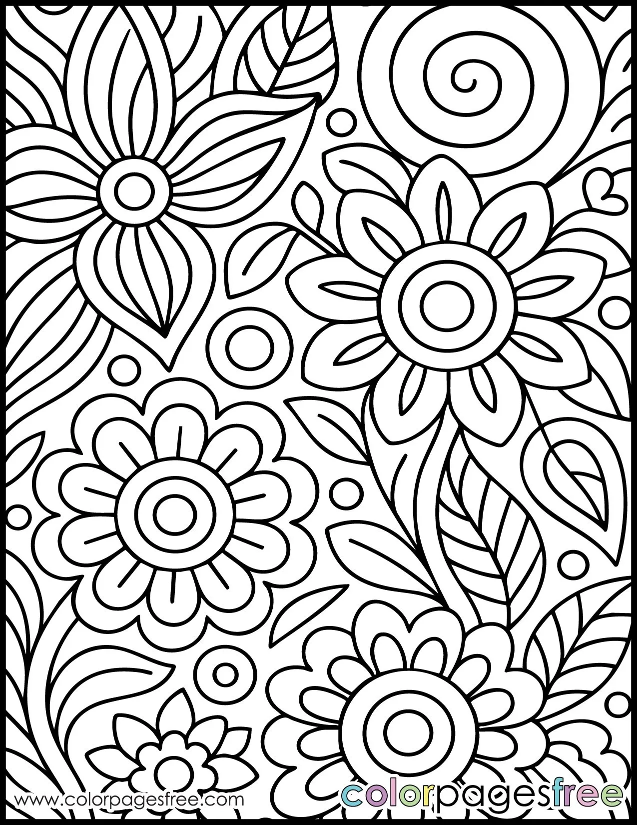 Free Printable Flower Coloring Page Colorpagesfree