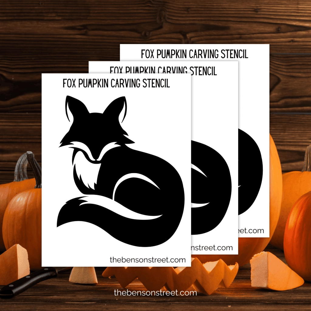 Free Printable Fox Pumpkin Stencil Easy Pumpkin Carving The Benson Street