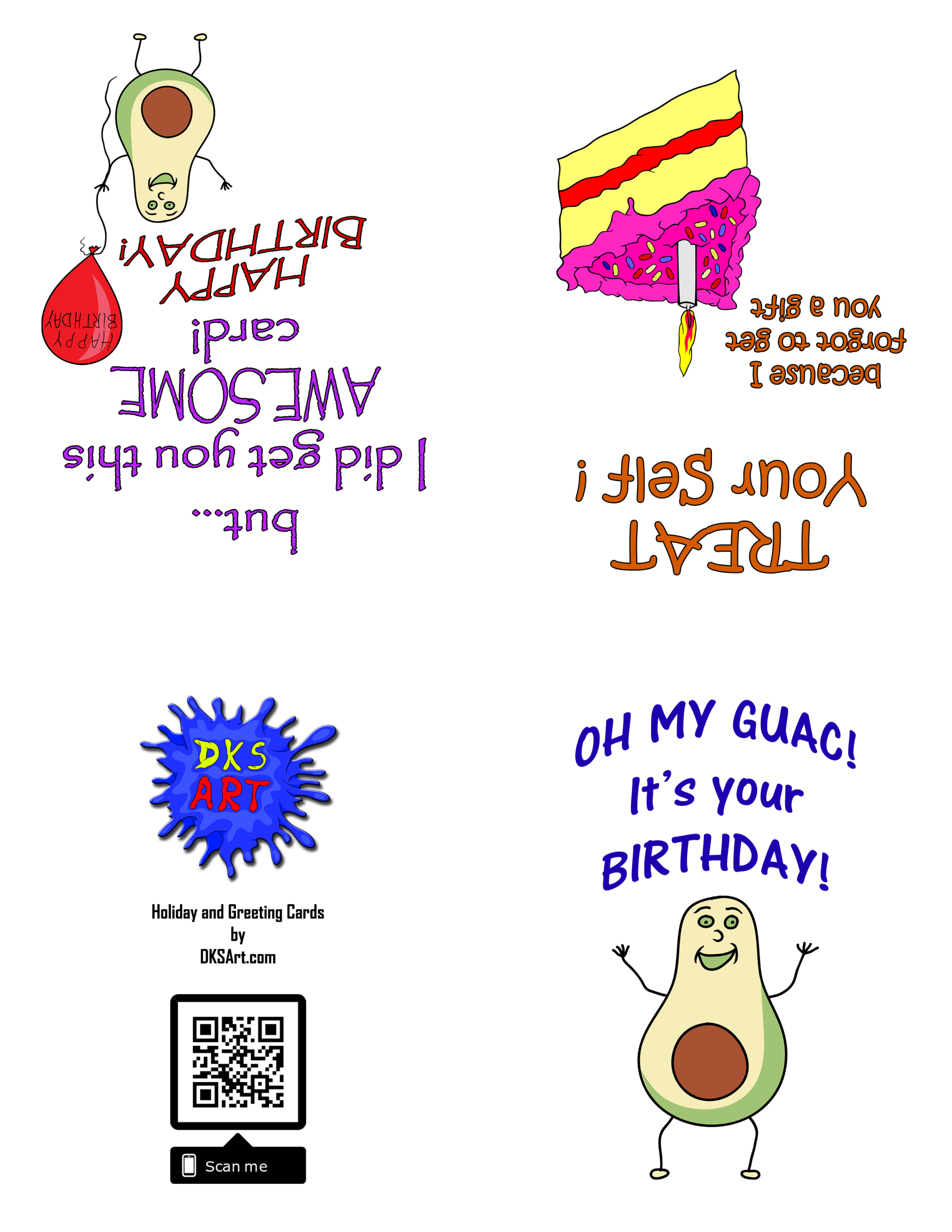 Free Printable Funny Cartoon Avocado Birthday Card Free Printable Funny Cartoon Avocado Birthday Card