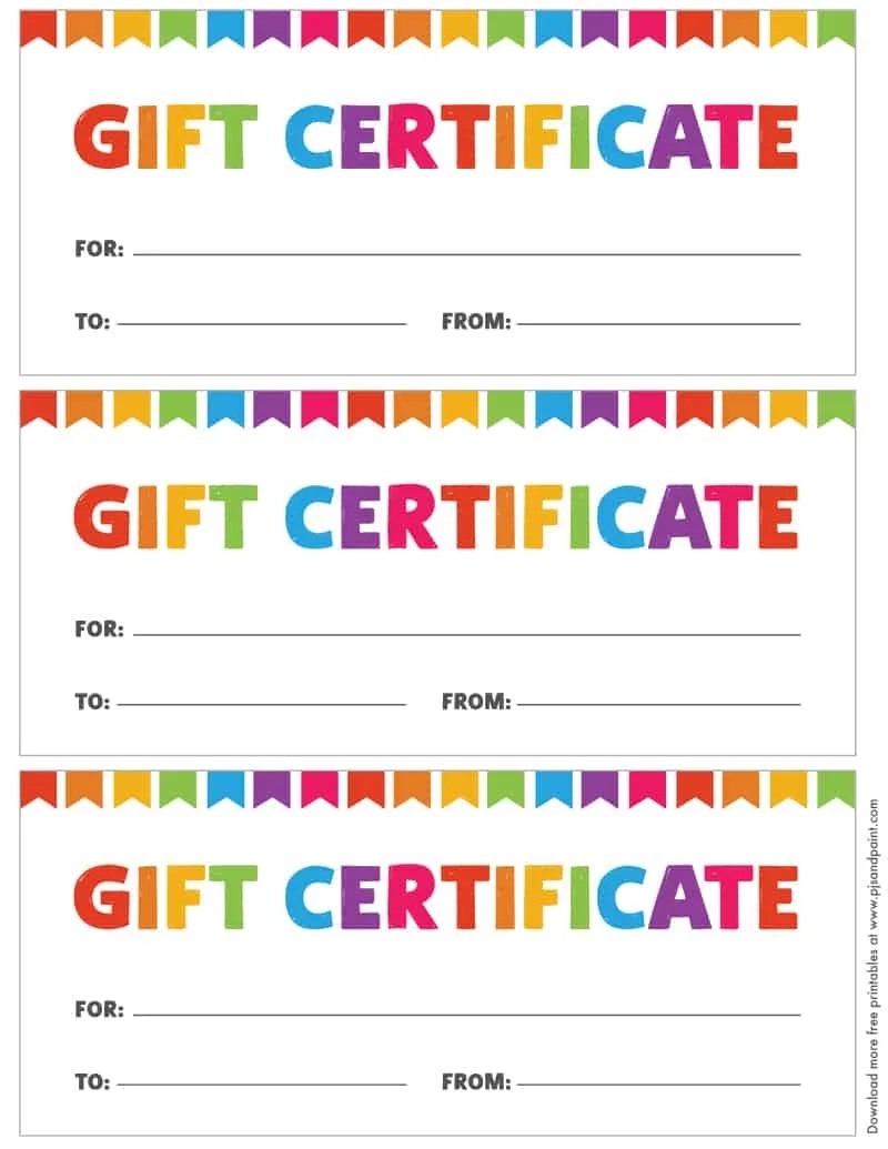 Free Printable Gift Certificate For Kids Pjs And Paint