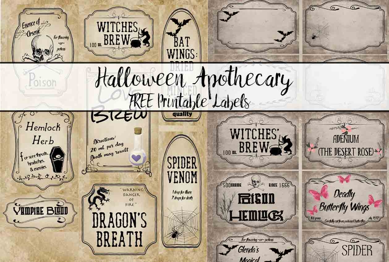 Free Printable Halloween Apothecary Labels 16 Designs Plus Blanks Free Printable Halloween Apothecary Labels 16 Designs Plus Blanks