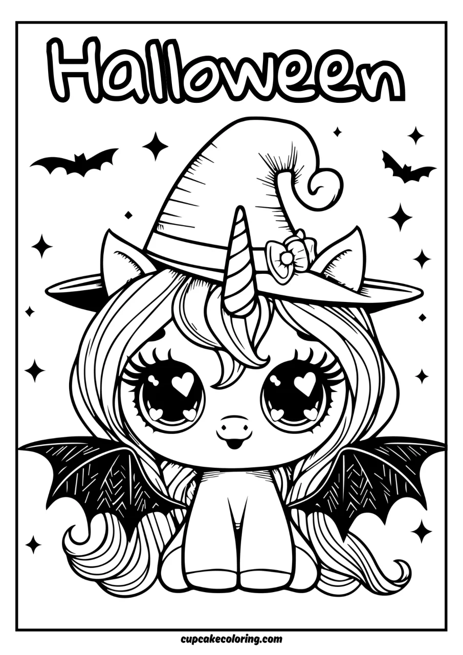 Free Printable Halloween Unicorn Coloring Pages CupcakeColoring