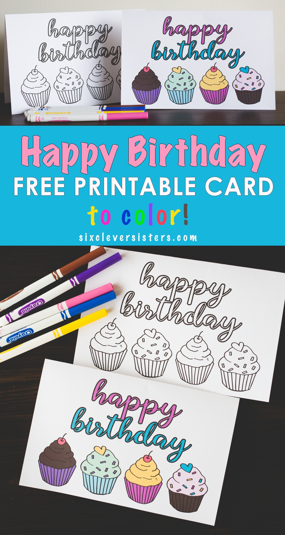 FREE Printable Happy Birthday Card Six Clever Sisters