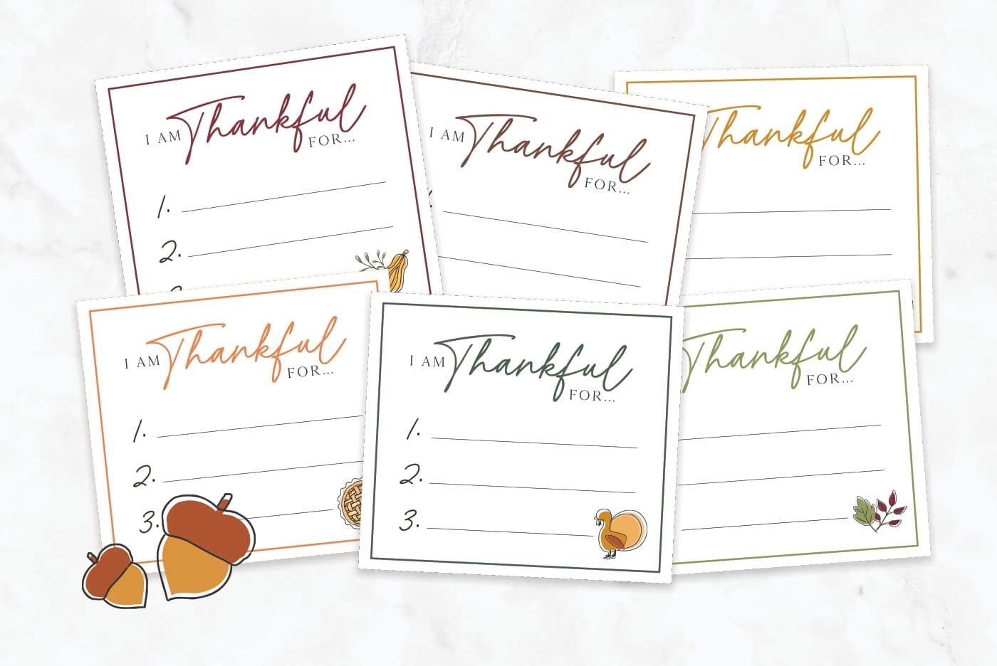 FREE Printable I Am Thankful For Cards Favorite Printables