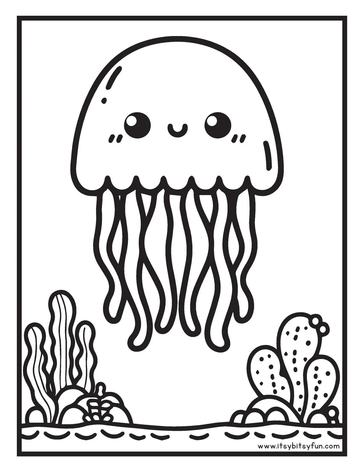 Free Printable Jellyfish Coloring Pages For Kids Itsy Bitsy Fun