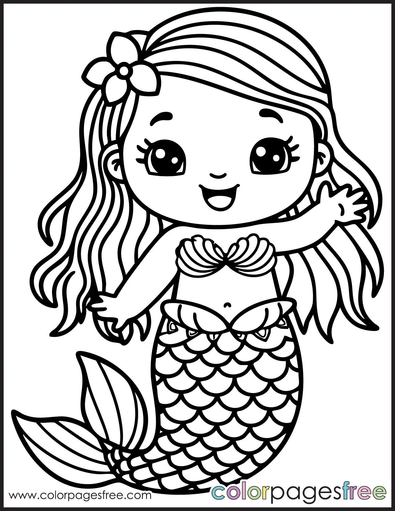 Free Printable Mermaid Coloring Page Colorpagesfree