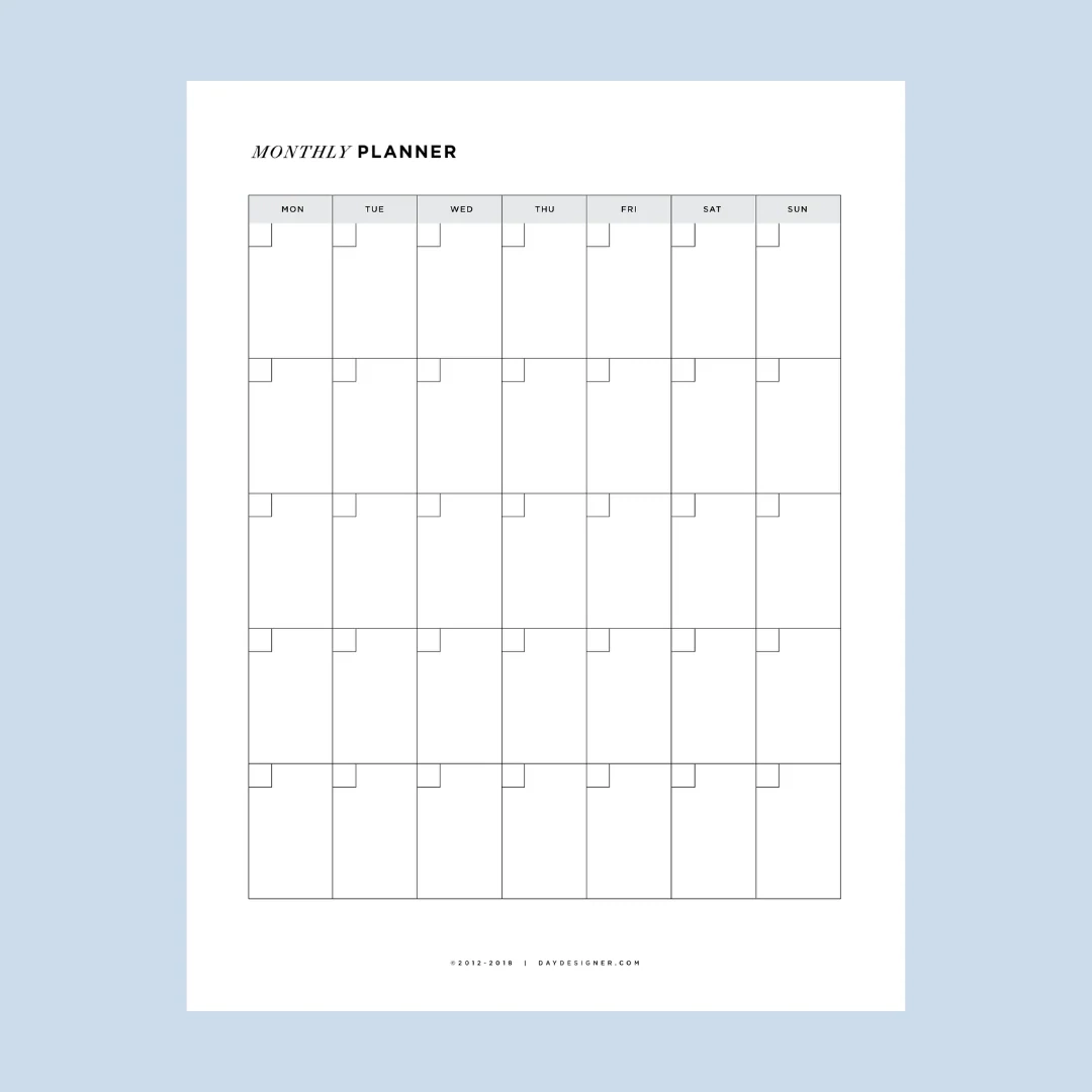 Free Printable Monthly Calendar View Day Designer Free Printable Monthly Calendar View Day Designer