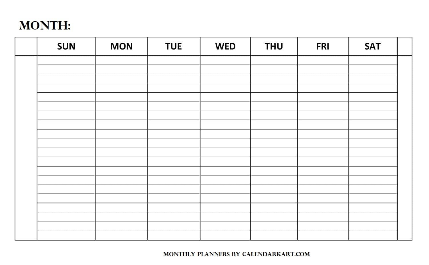 Free Printable Monthly Planner Templates CalendarKart Free Printable Monthly Planner Templates CalendarKart